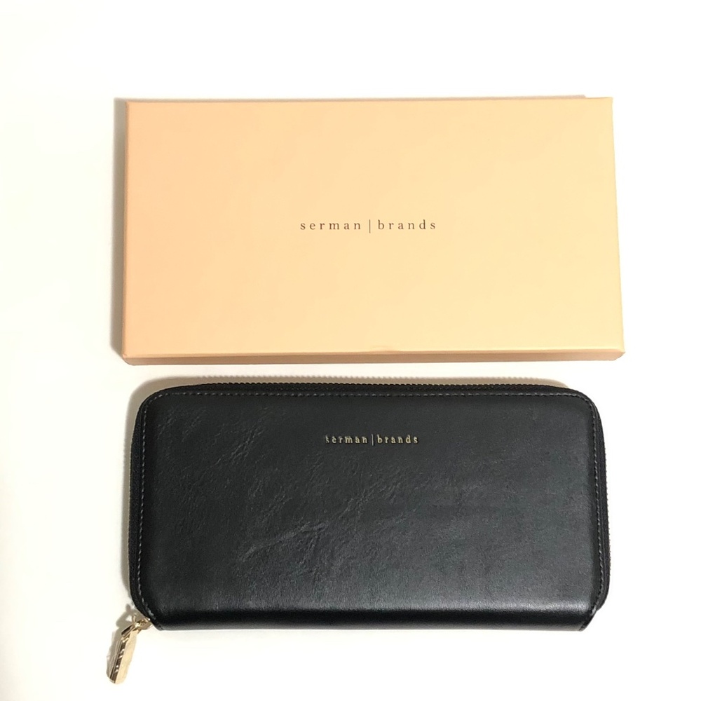 Serman Brands Black Classic Zip Around Wallet